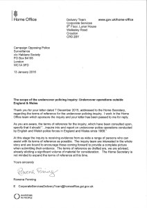 Letter from Home Office to COPS