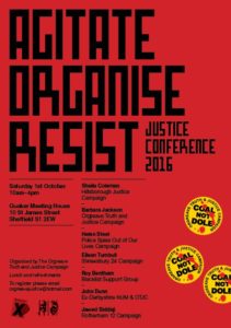 Agitate Organise Resist conference poster