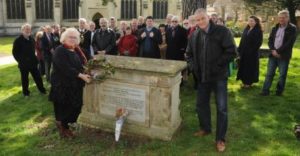 Commemoration at Thomas Helliker's grave