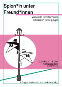 Frankfurt Spycops event poster