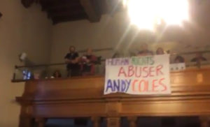 Human Rights Abuser Andy Coles banner