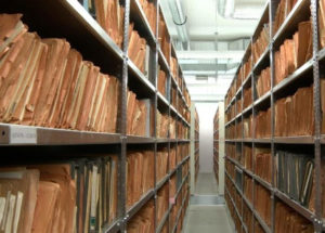 Shelves of Stasi secret police files