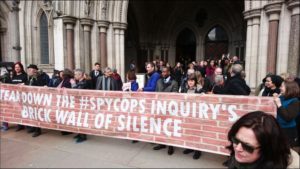 Victims walk out of the Undercover Policing Inquiry, 21 March 2018