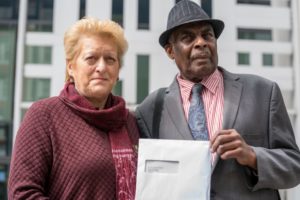 Neville Lawrence & Sharon Grant deliver letter to the Home Office, 24 April 2018