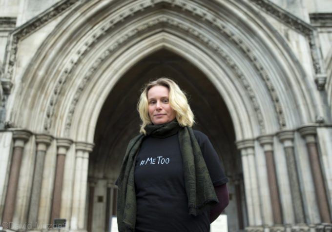 Kate Wilson outside the Royal Courts of Justice, 3 October 2018