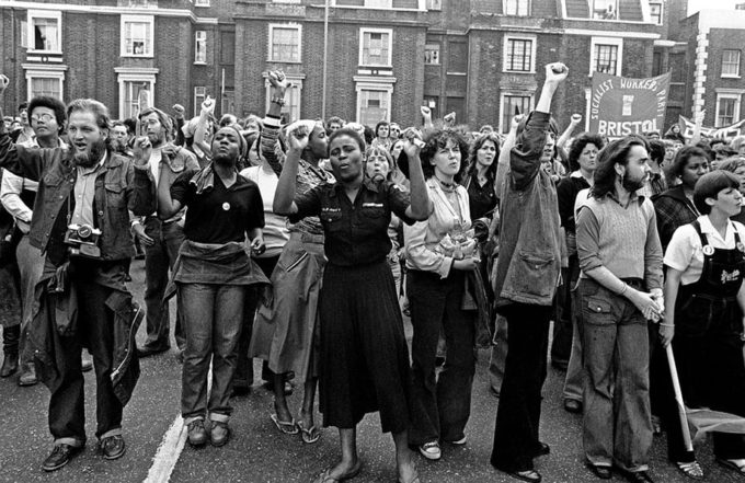 Anti-racist protesters, Lewisham, 13 August 1977 [Pic: Syd Shelton]