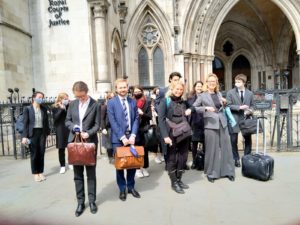 Kate Wilson & her legal team, Royal Courts of Justice, 27 April 2021
