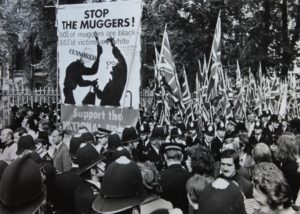 National Front 'stop the muggers' banner