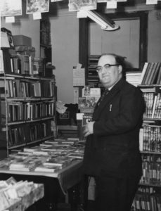 Albert Meltzer in his bookshop [pic: Phil Ruff]