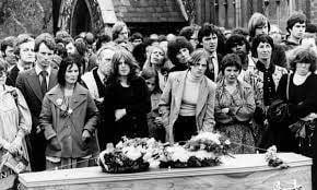 Blair Peach's funeral, East London cemetery, 13 June 1979