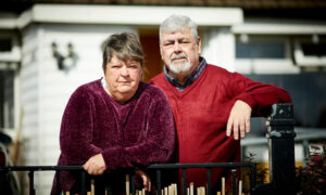 Frank Bennett and Honor Robson, half-brother and sister of Michael Hartley [pic: Mark Waugh]