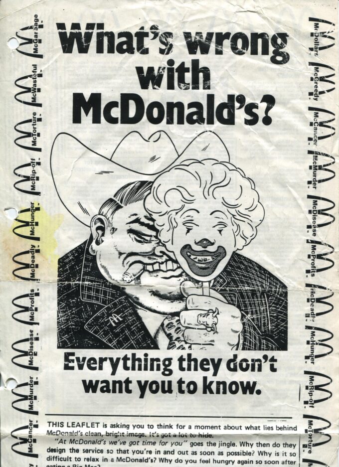 What's Wrong With McDonalds leaflet