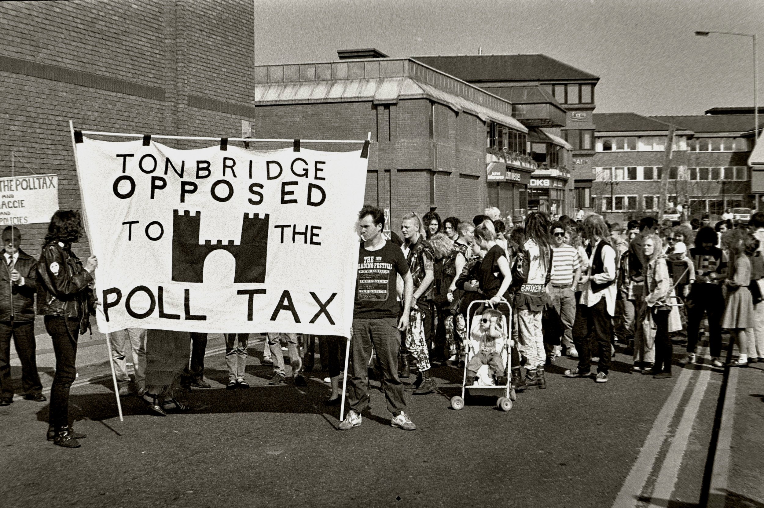 Tonbridge protest. Hated across the country, the poll tax inspired protests in places not normally noted for political dissent. (Pic: Gavin Sawyer)