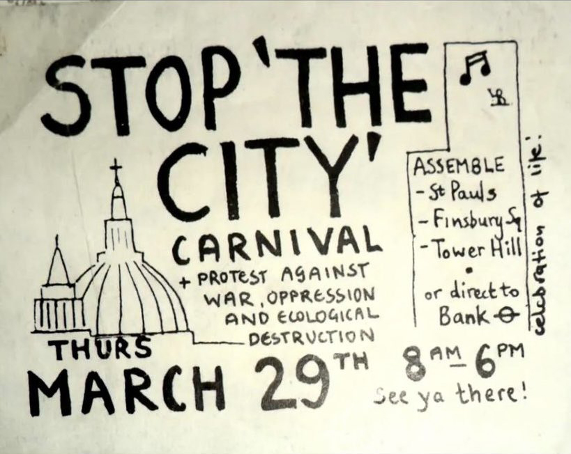 Stop The City sticker, 1984