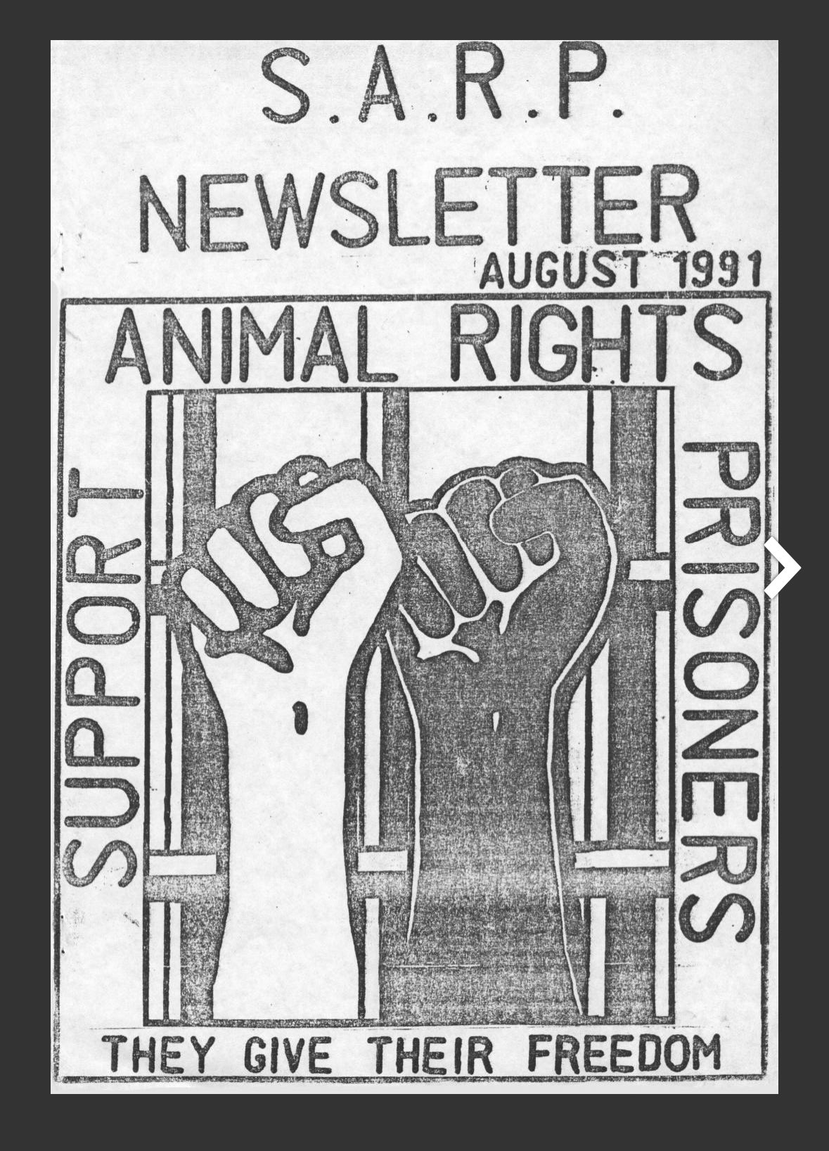 Support Animal Rights Prisoners newsletter, August 1991