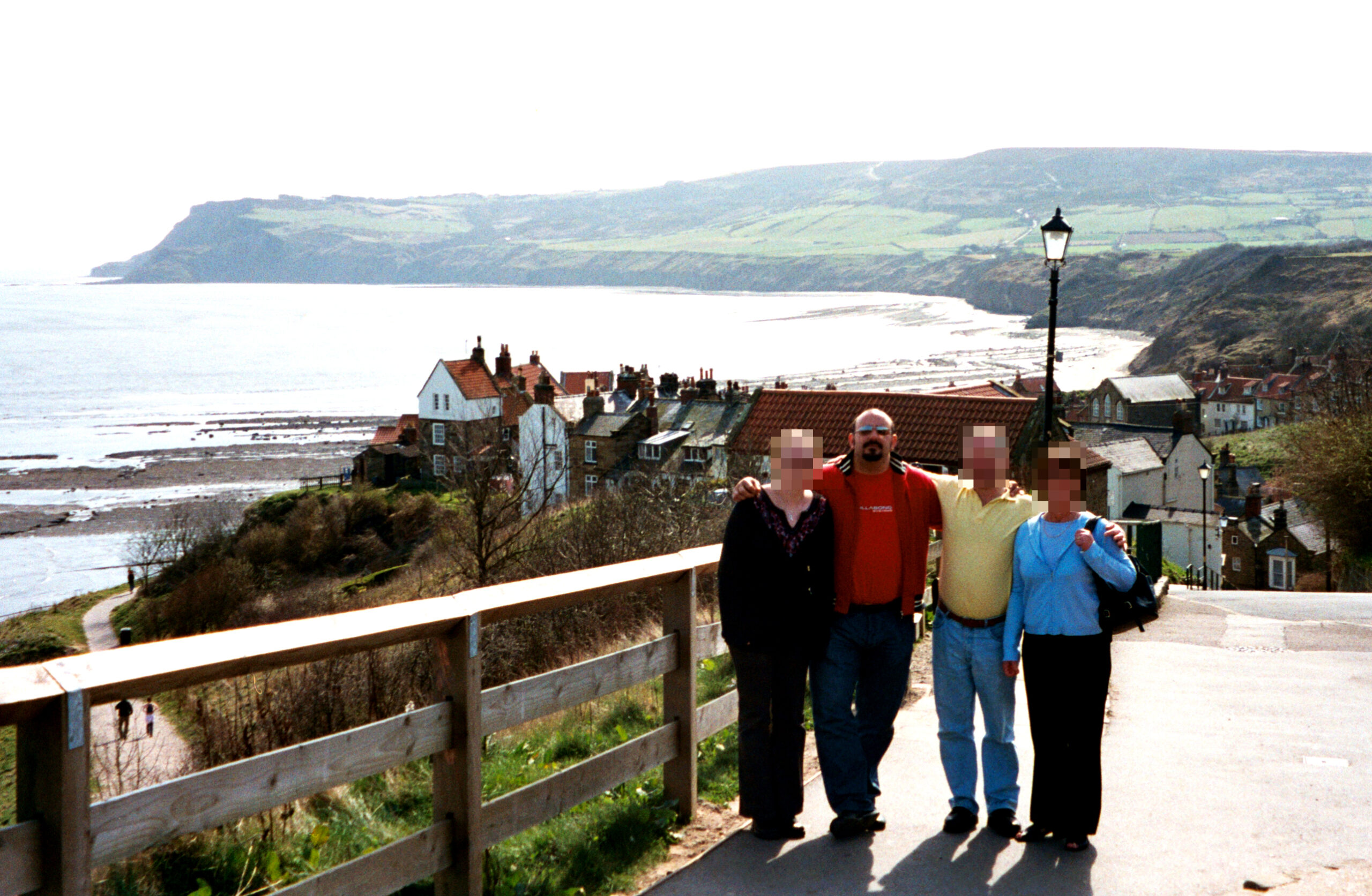 Carlo Soracchi with Donna McLean's sister, stepfather and mother, Robin Hood's Bay, Yorkshire, March 2003.